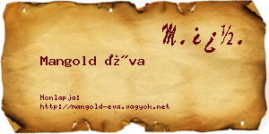 Mangold Éva névjegykártya